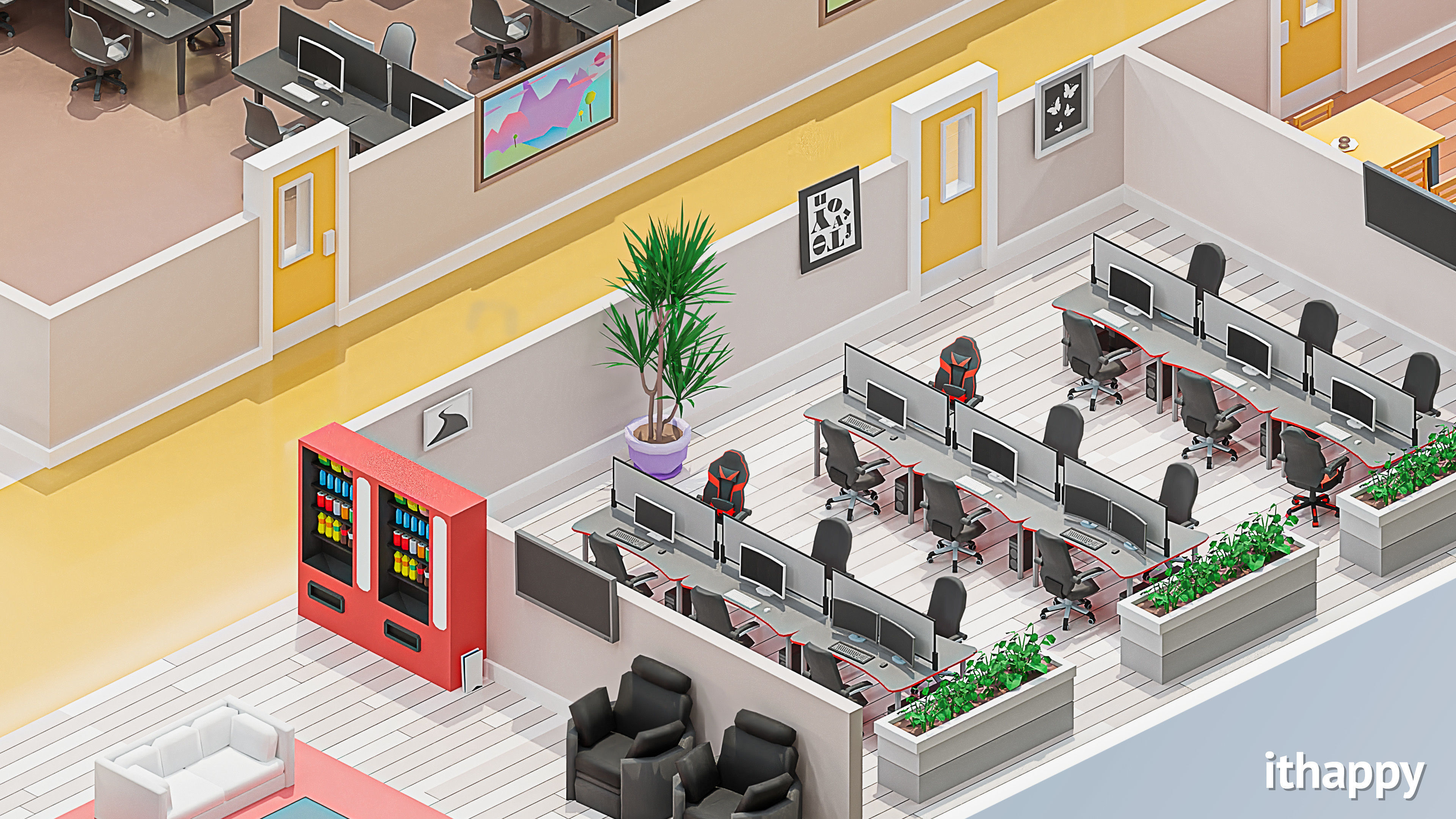 Office 2 Low-poly 3D model_16