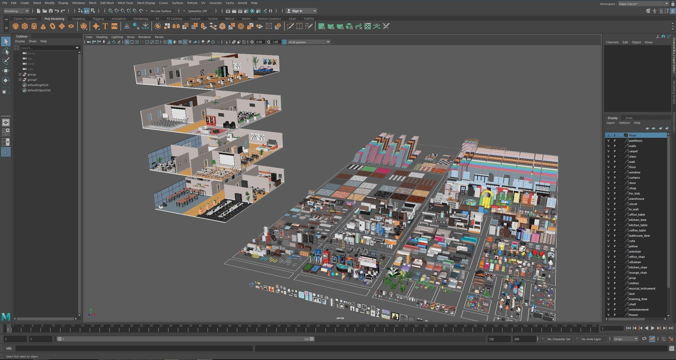 Office 2 Low-poly 3D model_61
