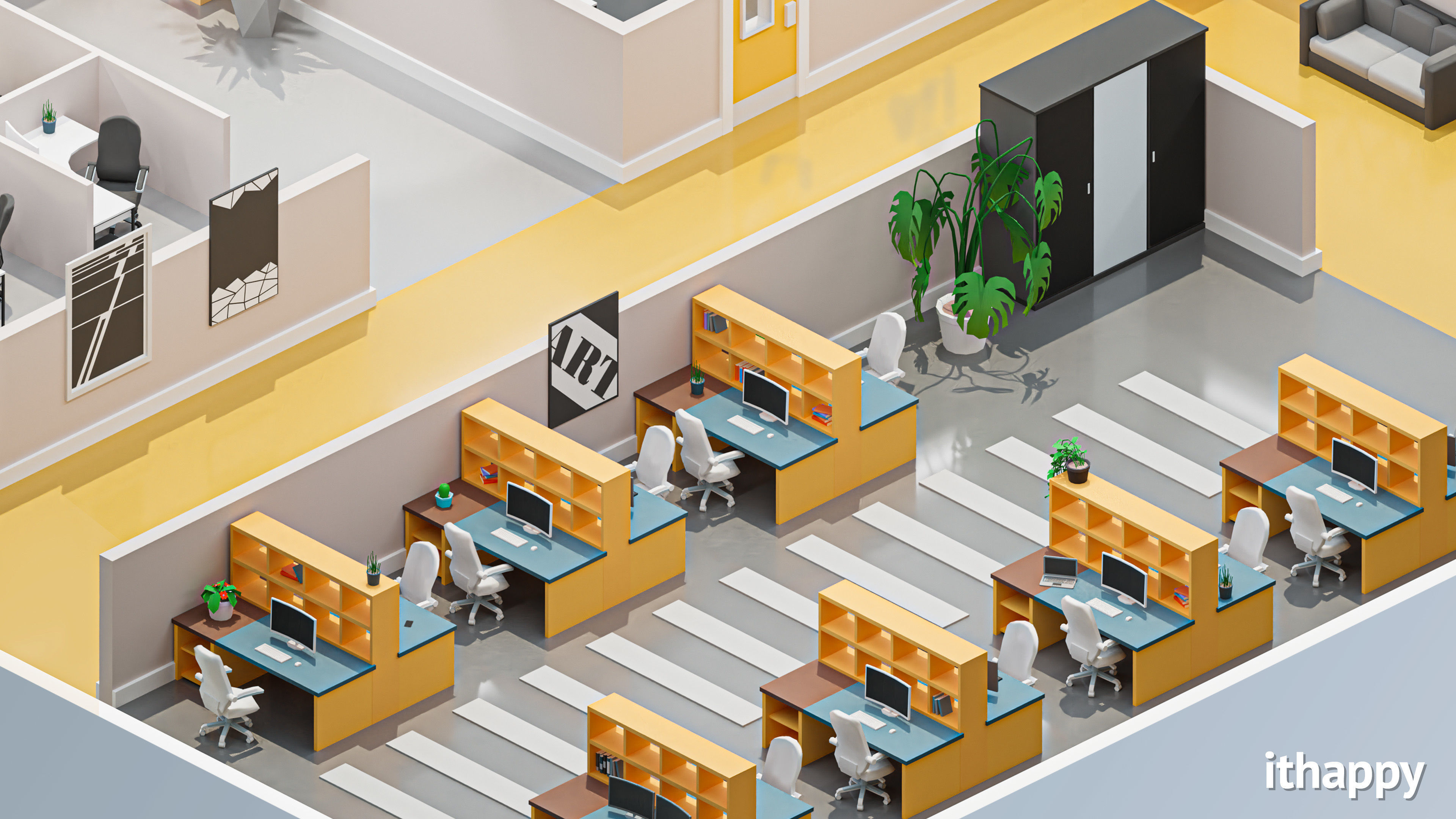 Office 2 Low-poly 3D model_23