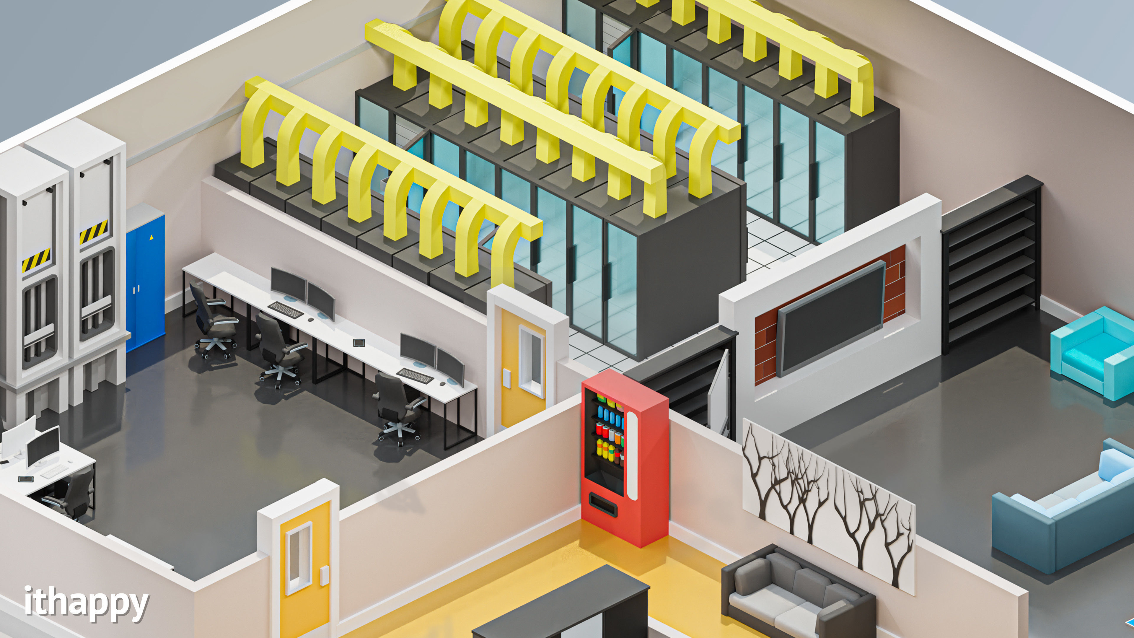 Office 2 Low-poly 3D model_21