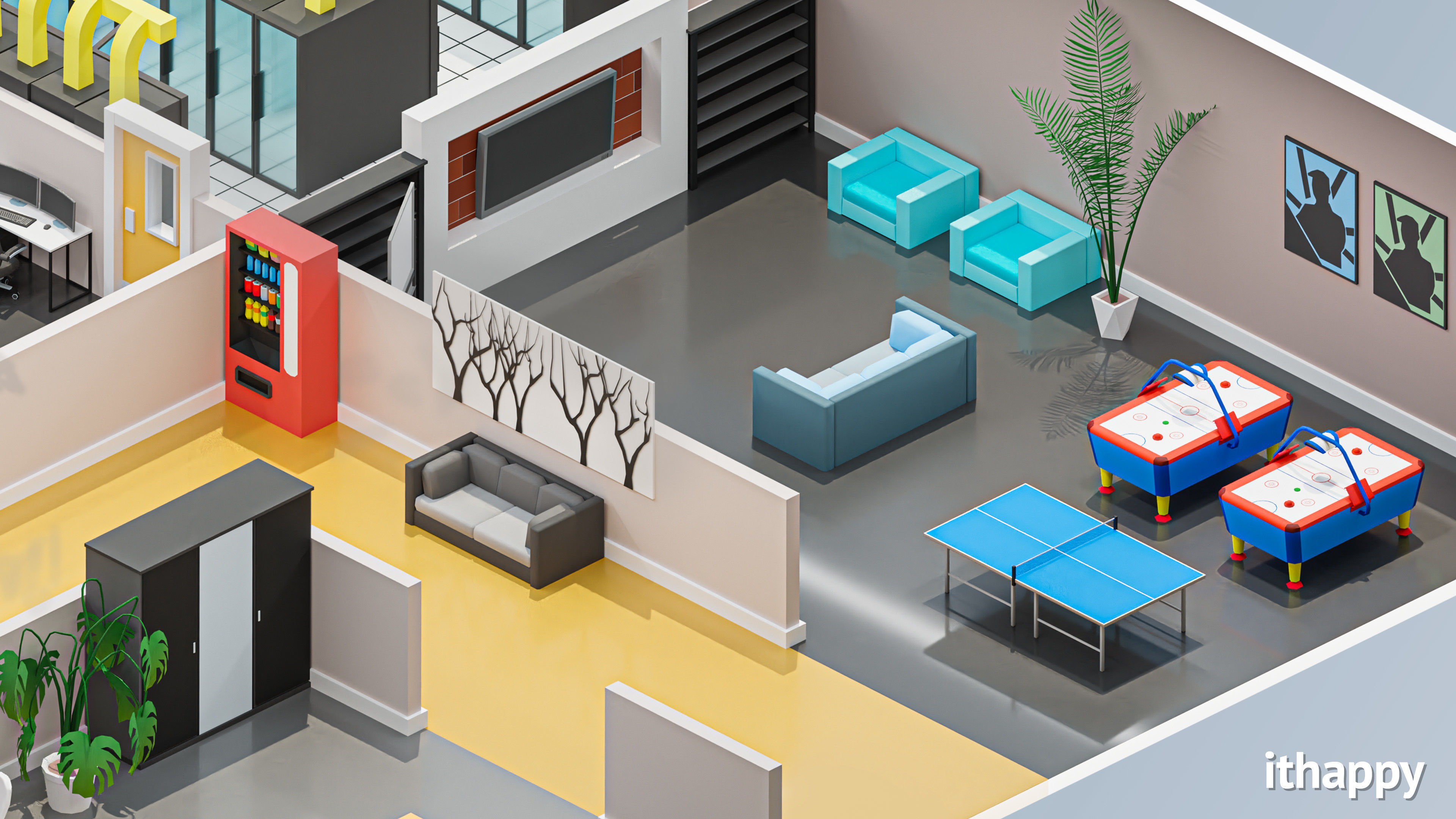 Office 2 Low-poly 3D model_22