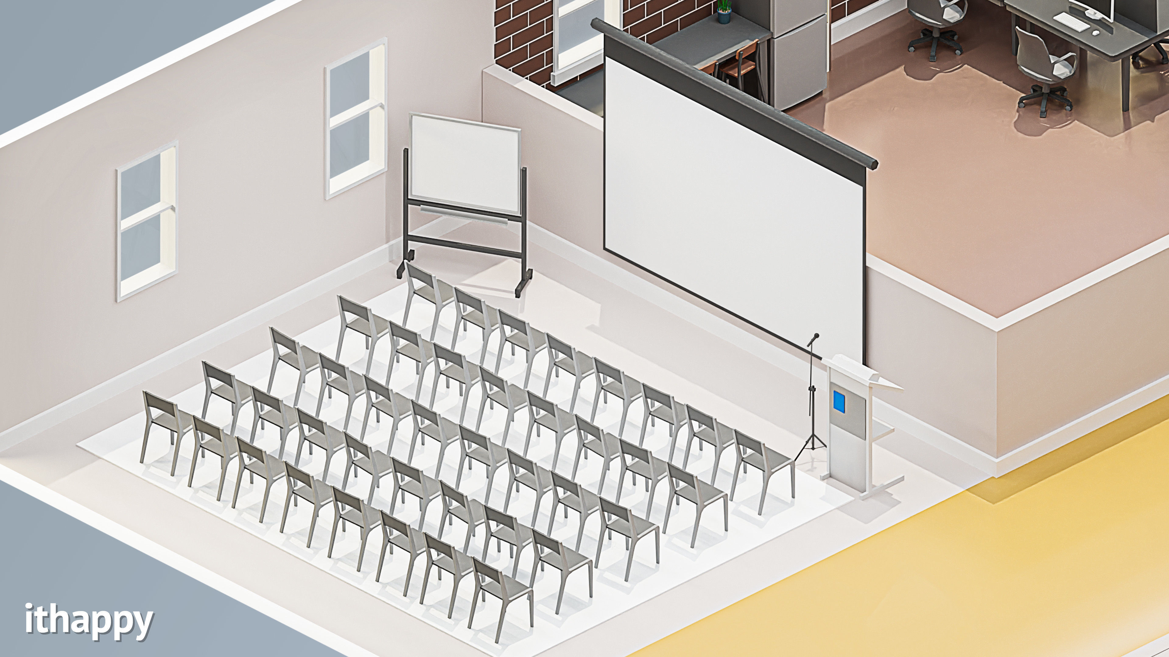 Office 2 Low-poly 3D model_18