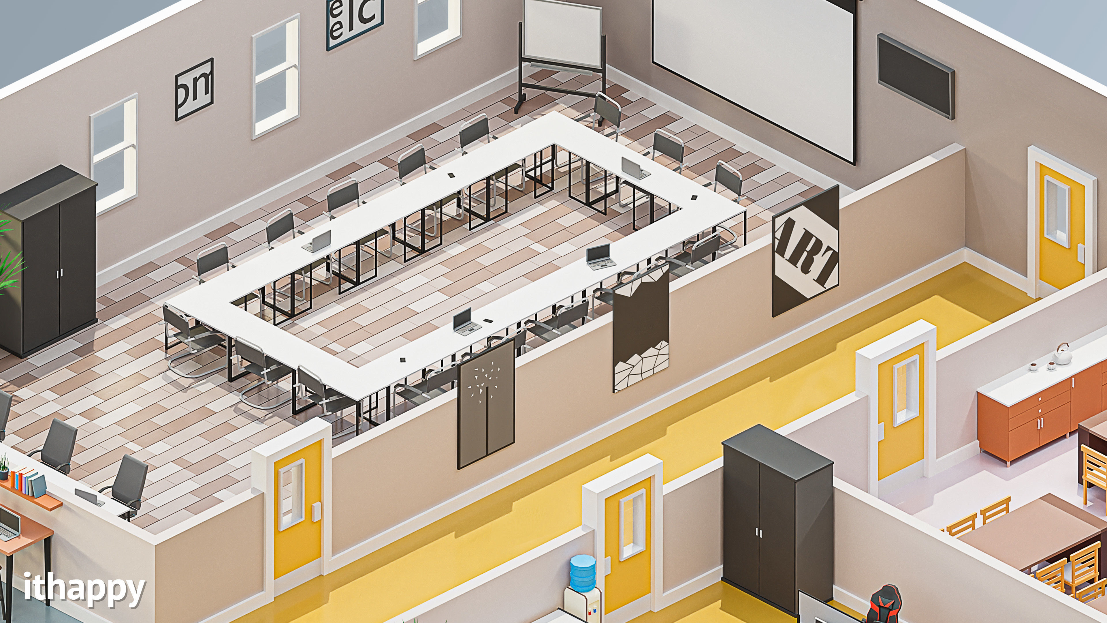 Office 2 Low-poly 3D model_11