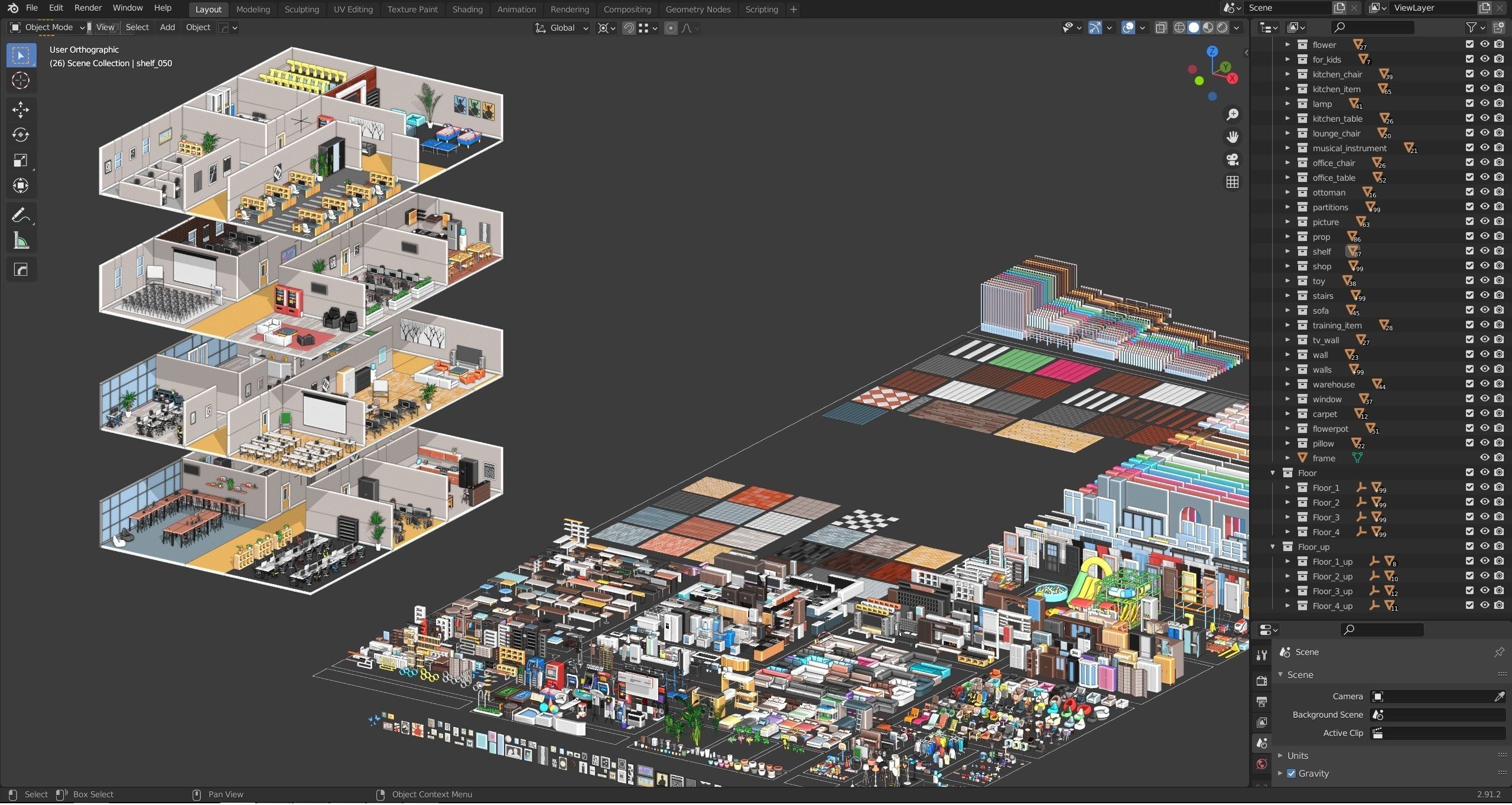 Office 2 Low-poly 3D model_58