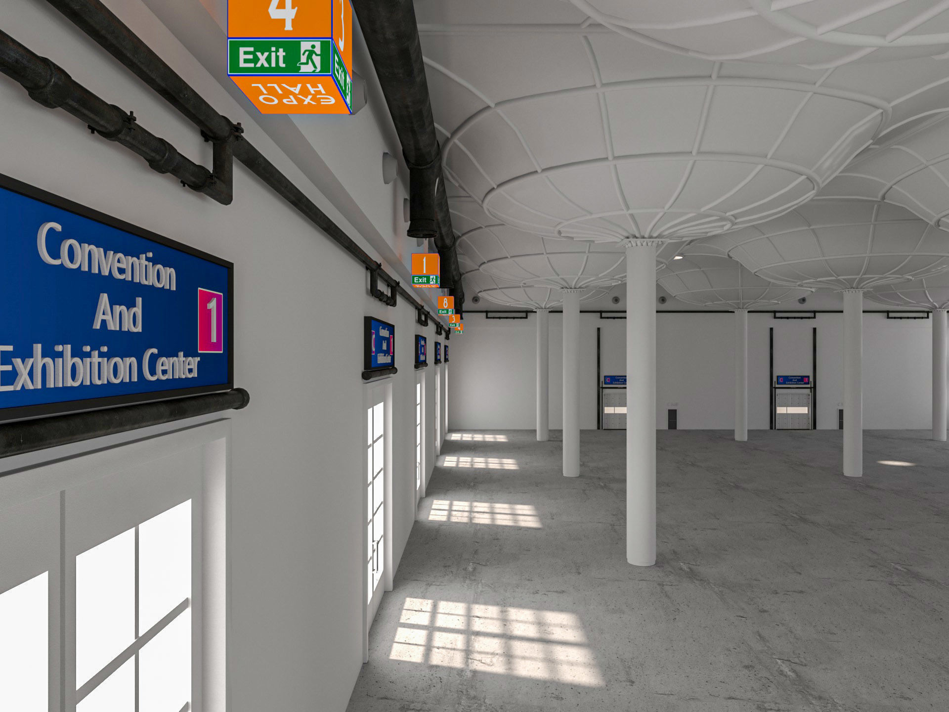 Convention And Exhibition Center 3D model_9