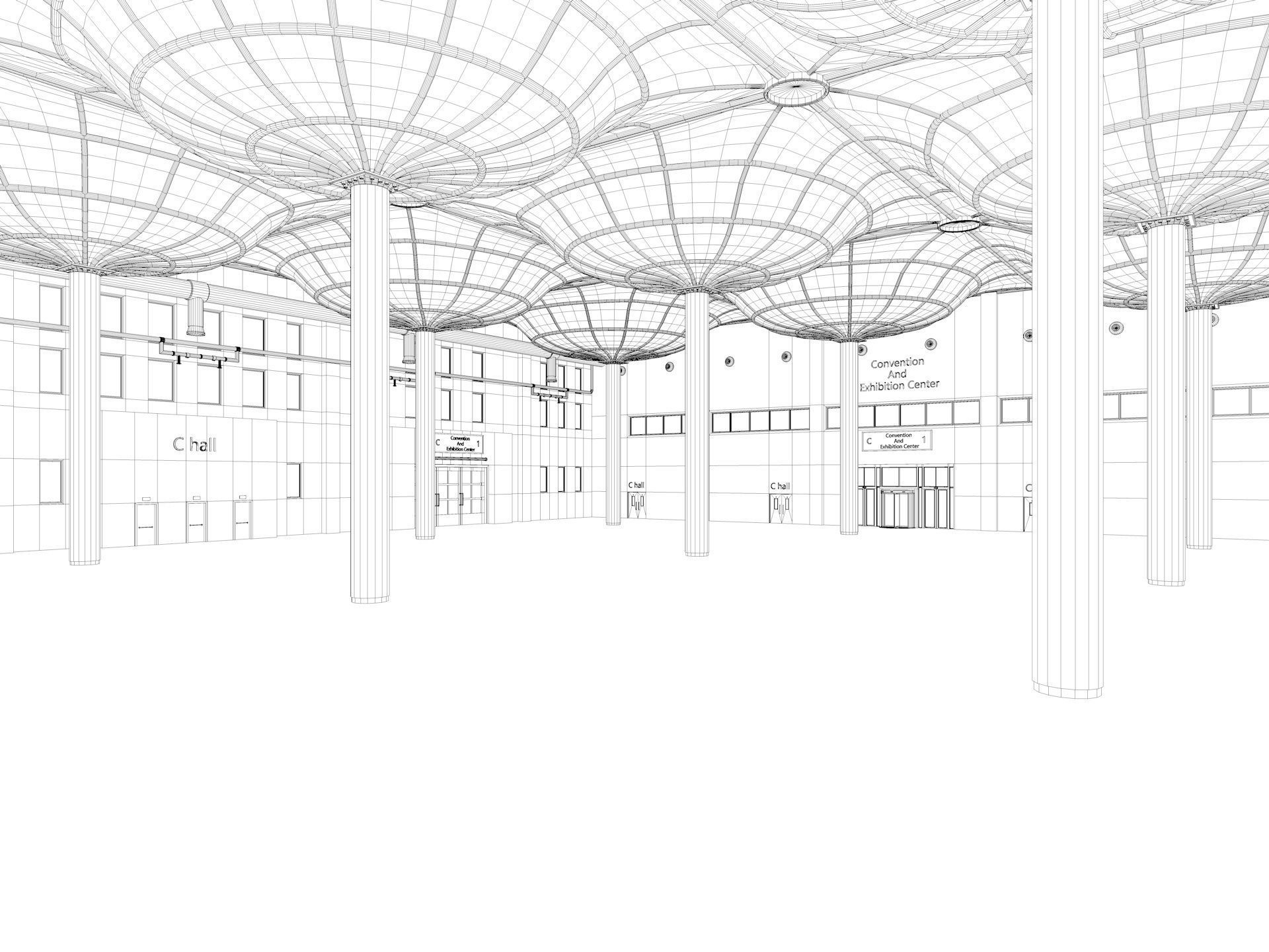 Convention And Exhibition Center 3D model_25