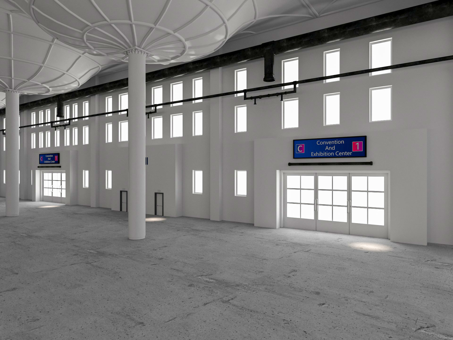 Convention And Exhibition Center 3D model_10