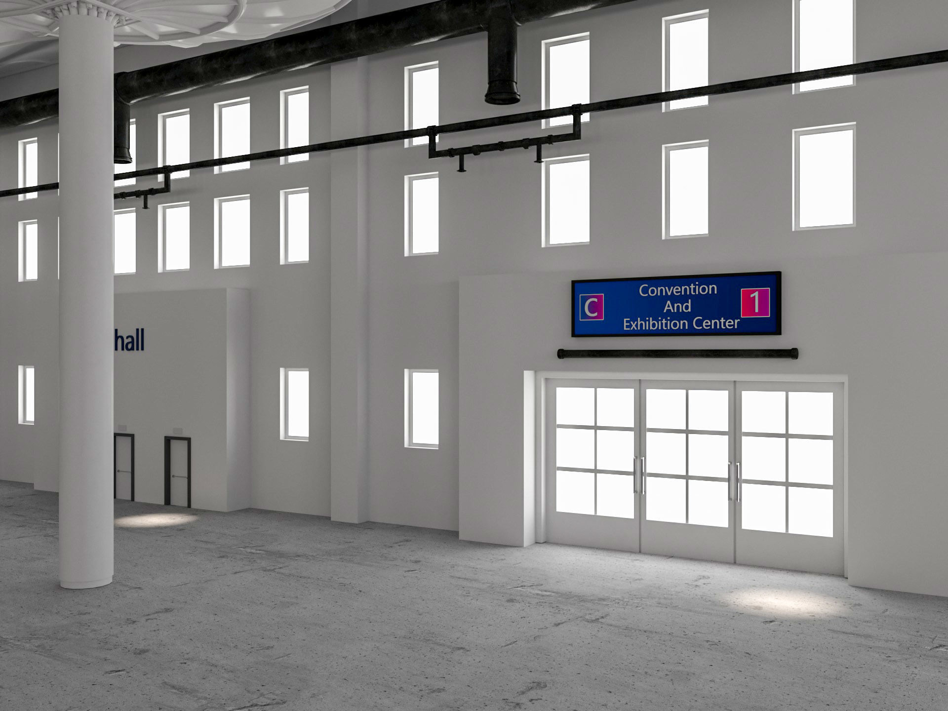 Convention And Exhibition Center 3D model_7