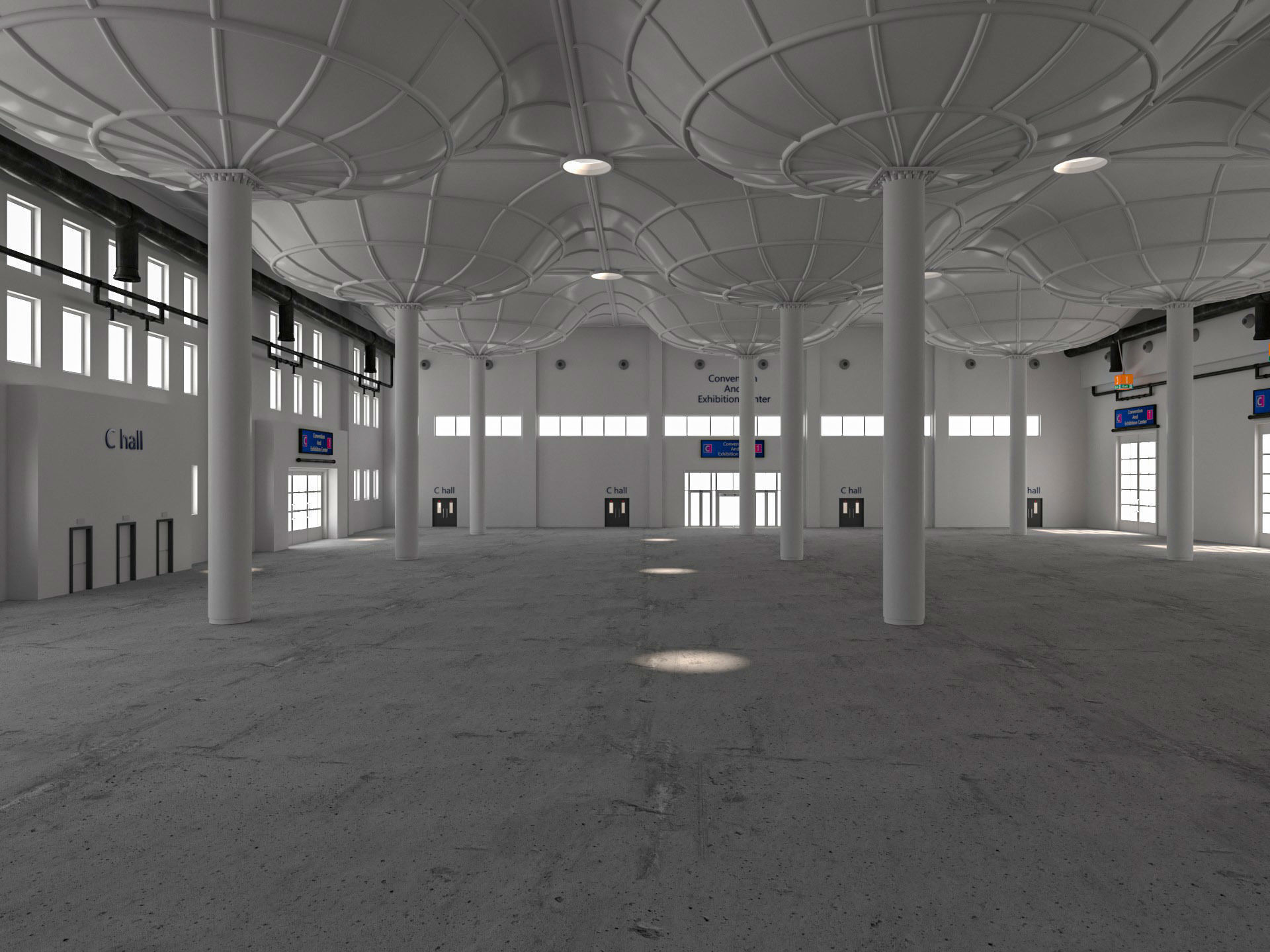 Convention And Exhibition Center 3D model_3