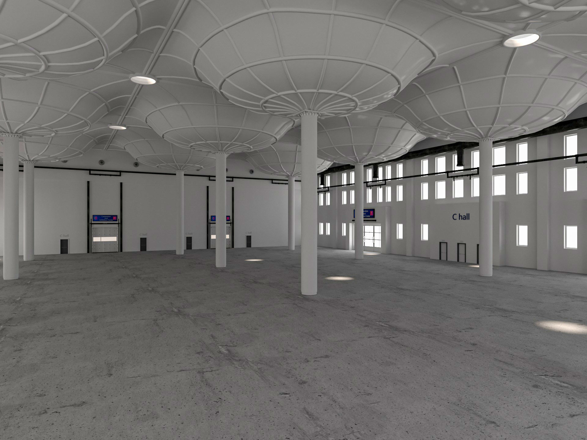 Convention And Exhibition Center 3D model_2