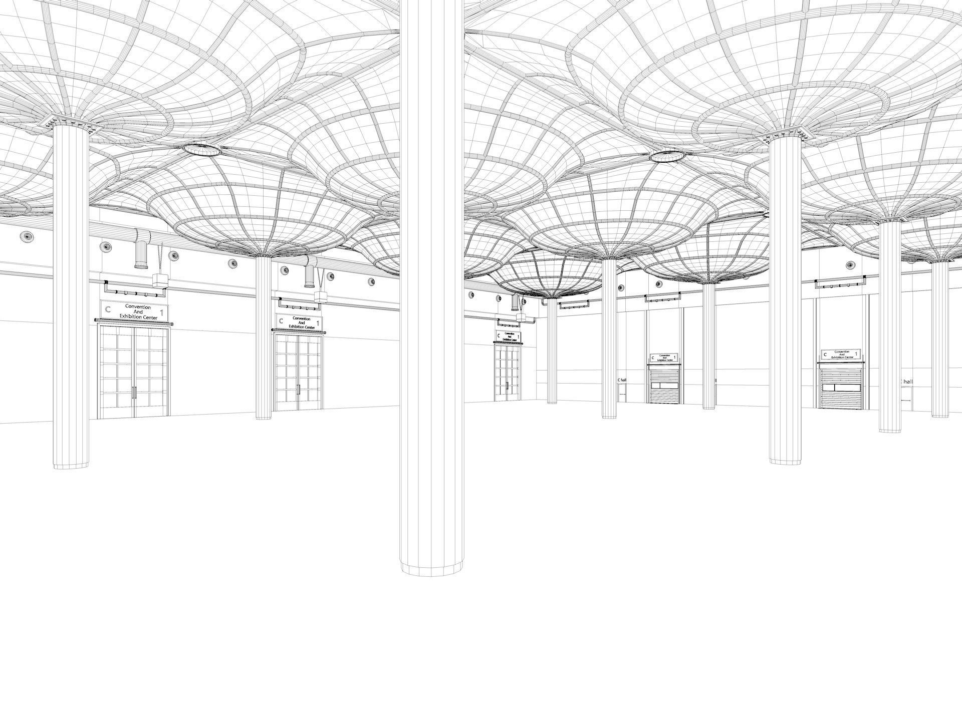 Convention And Exhibition Center 3D model_16