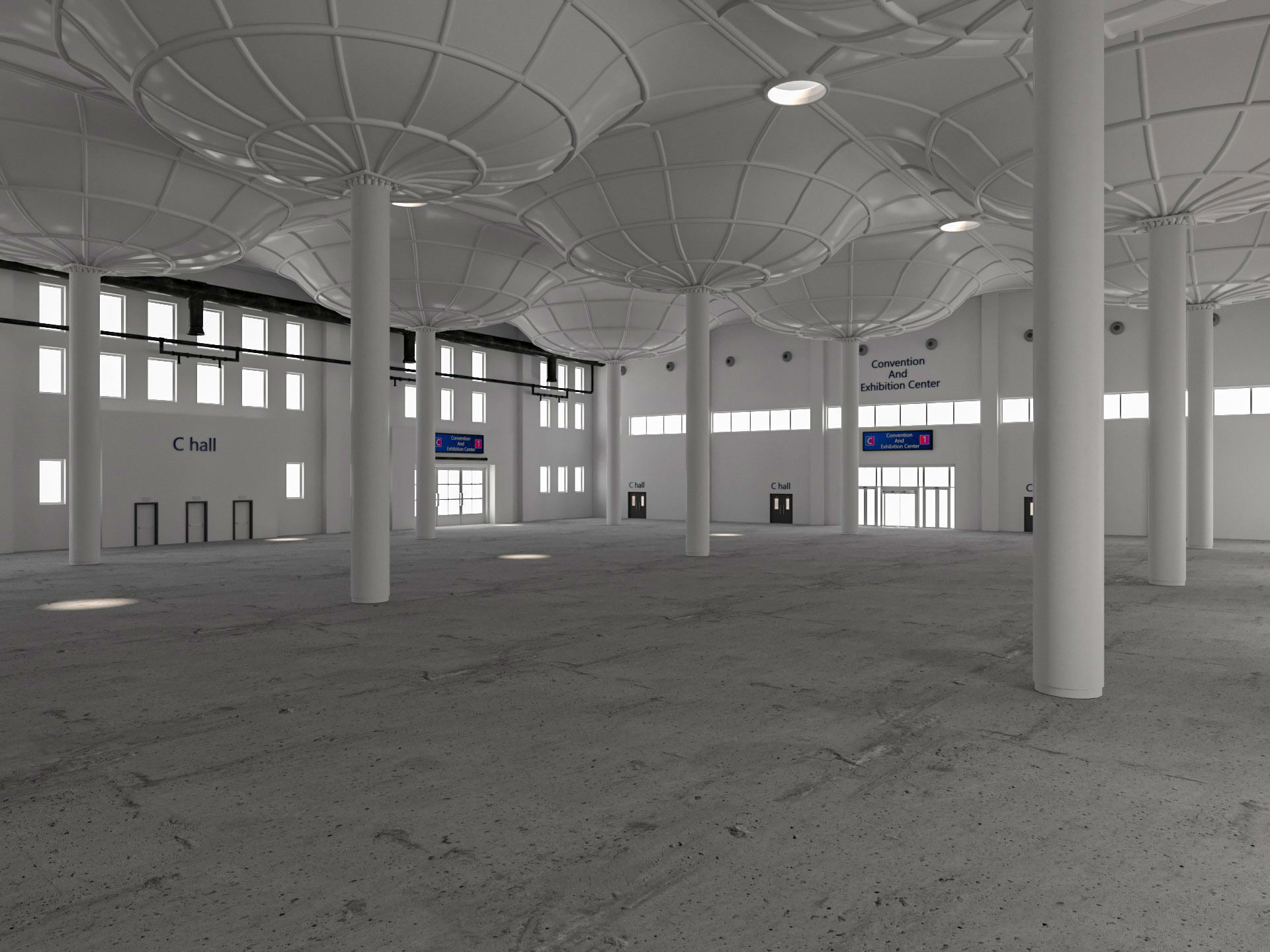 Convention And Exhibition Center 3D model_1