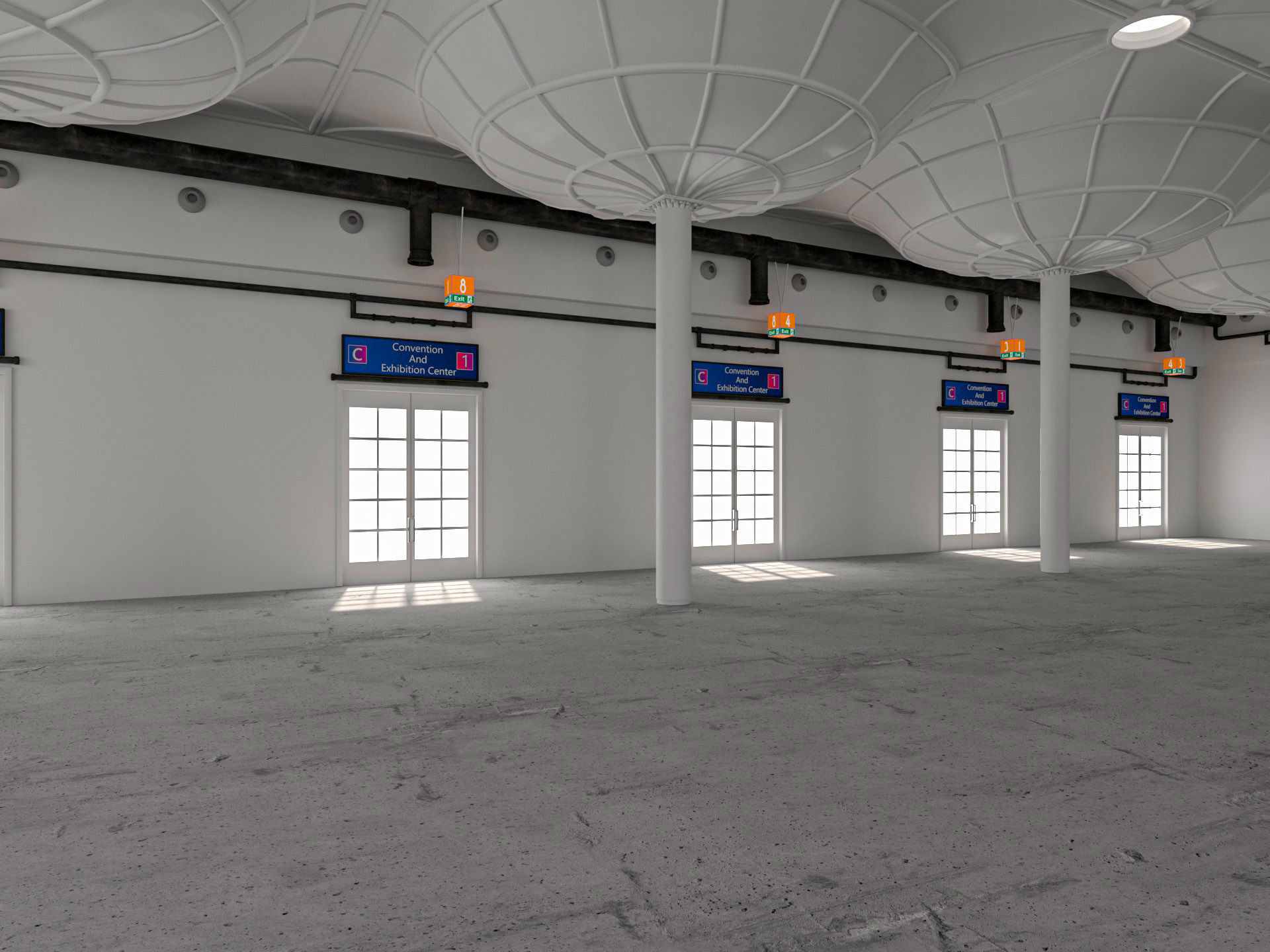 Convention And Exhibition Center 3D model_8