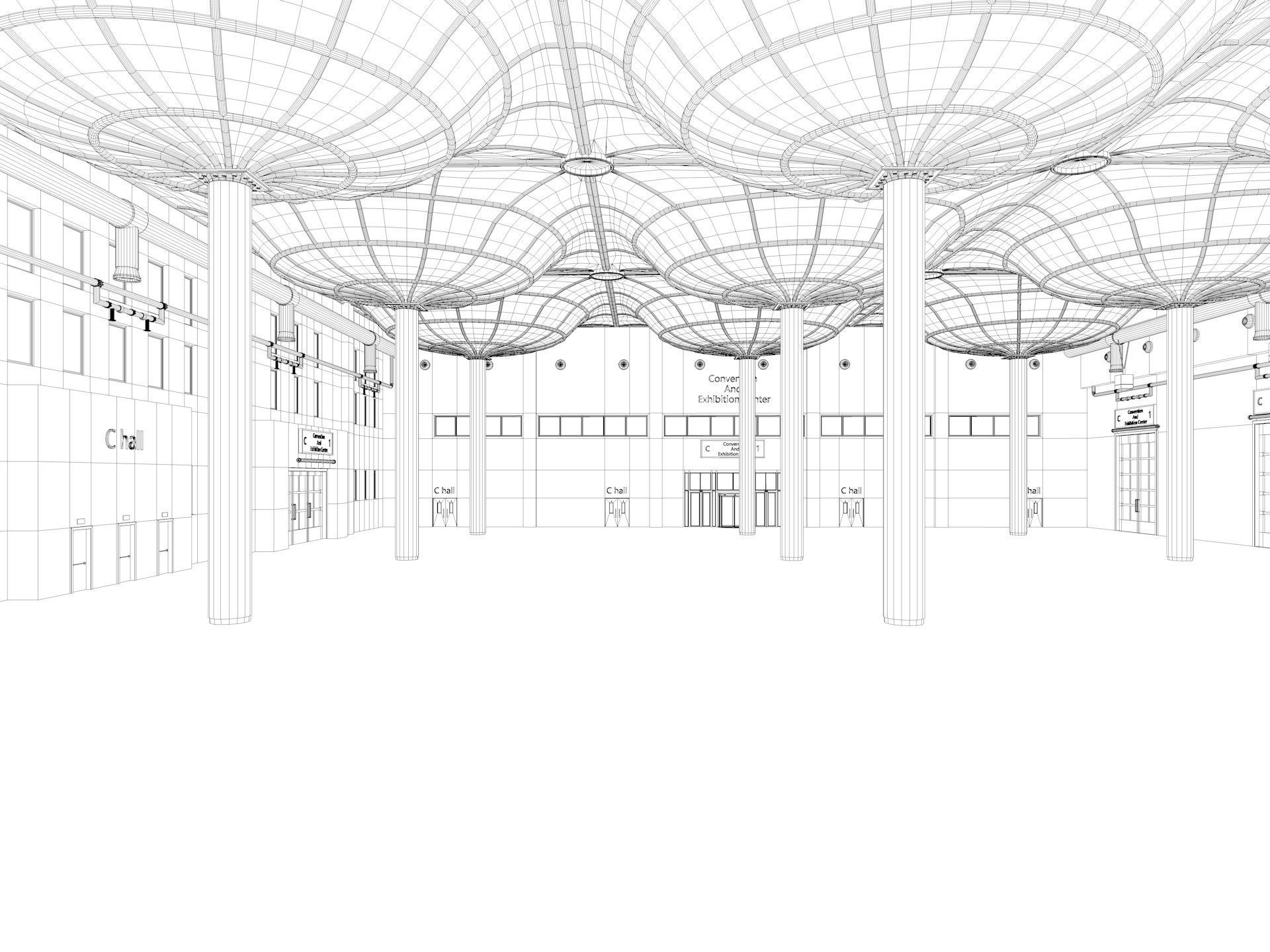 Convention And Exhibition Center 3D model_26