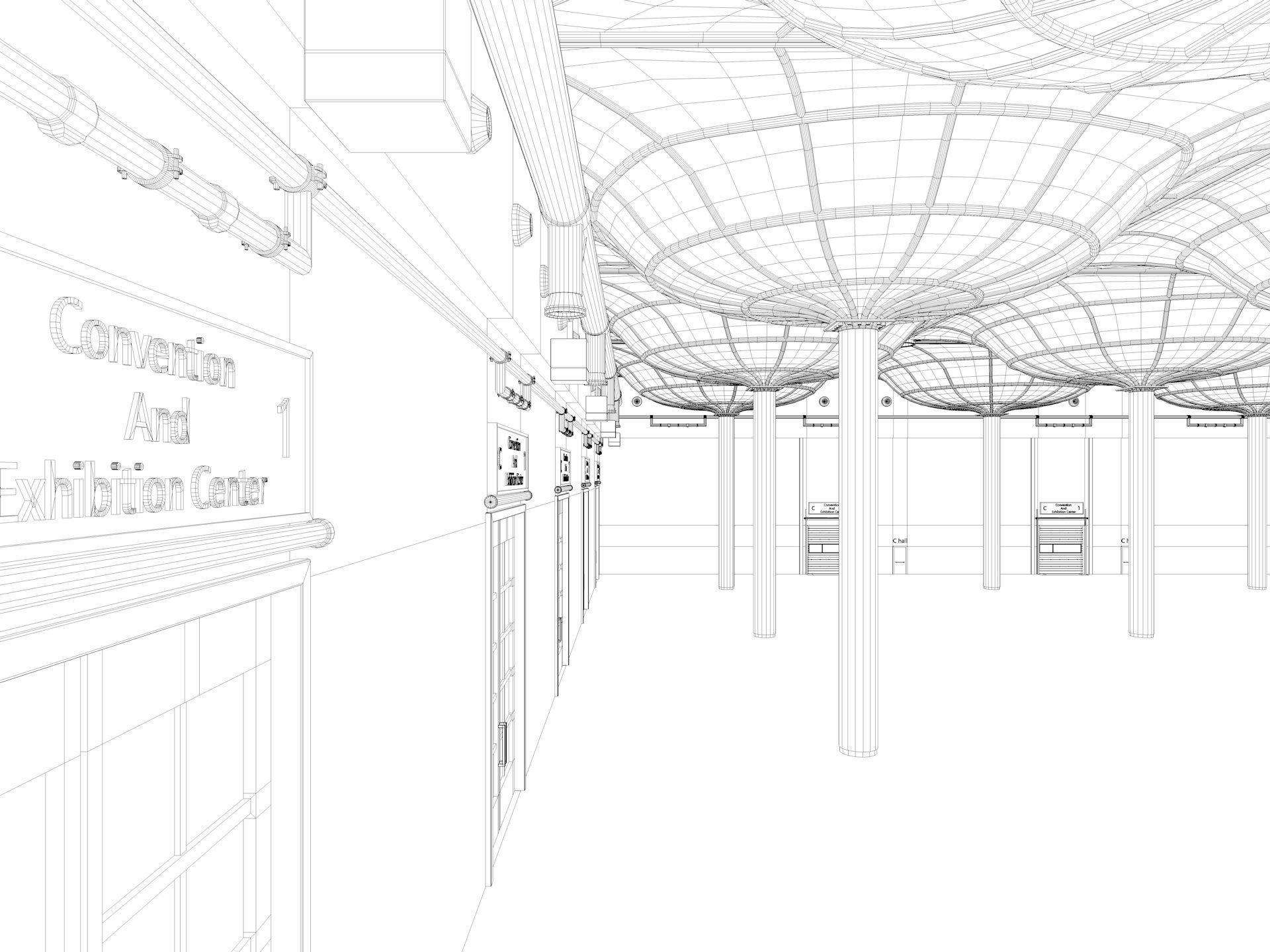 Convention And Exhibition Center 3D model_23