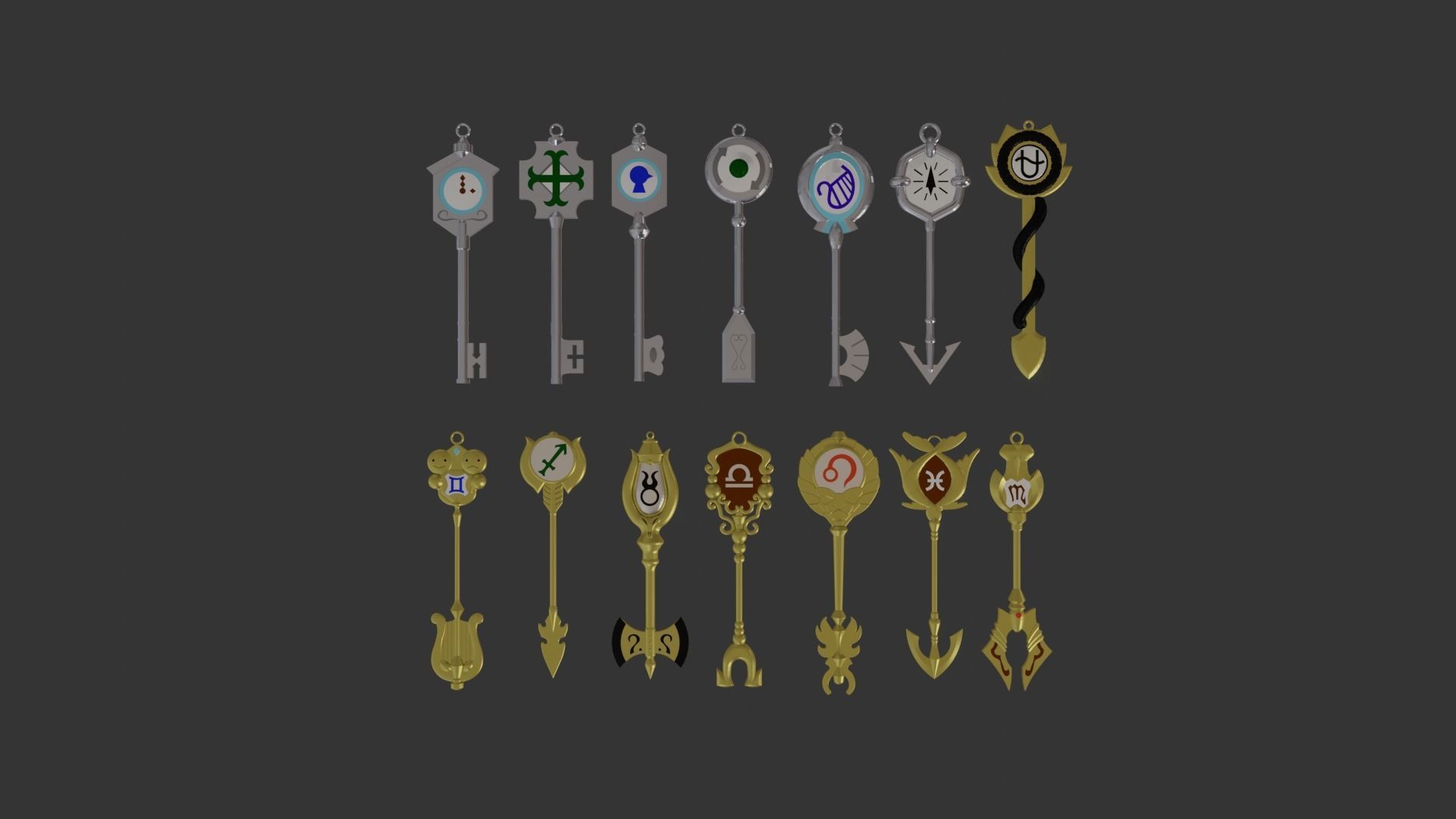 All FairyTail Celestial and Spirit Keys 3D print model_1