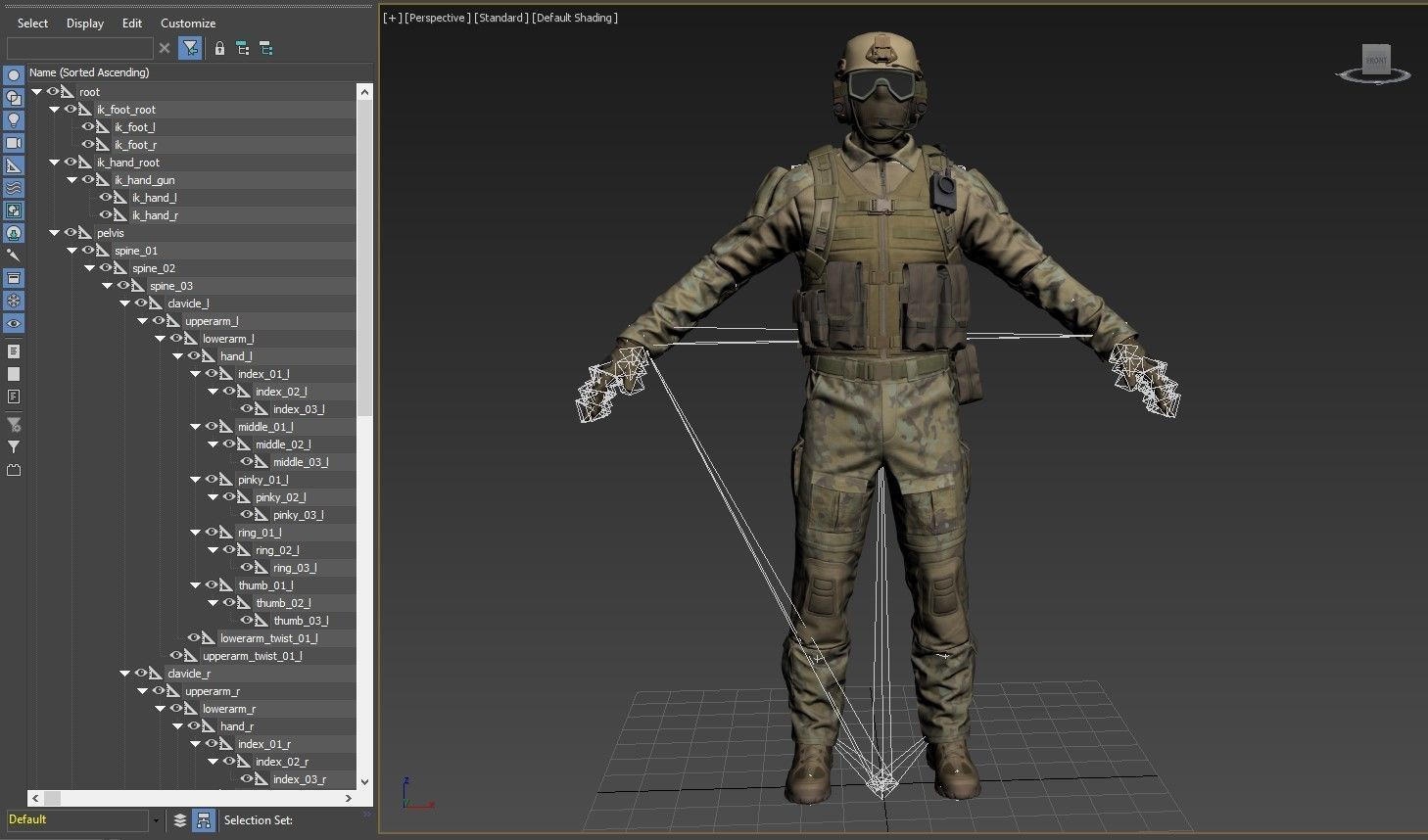 Modular Soldier Outfit Low-poly 3D model_21