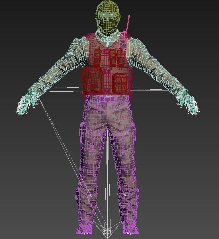 Modular Soldier Outfit Low-poly 3D model_23