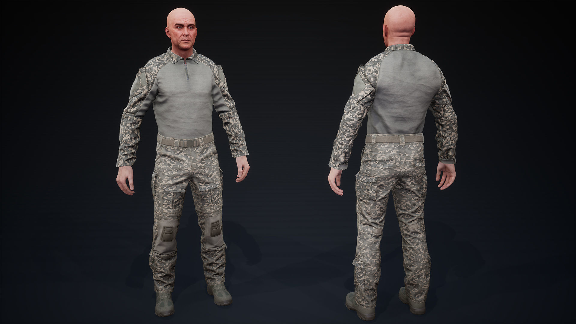 Modular Soldier Outfit Low-poly 3D model_12