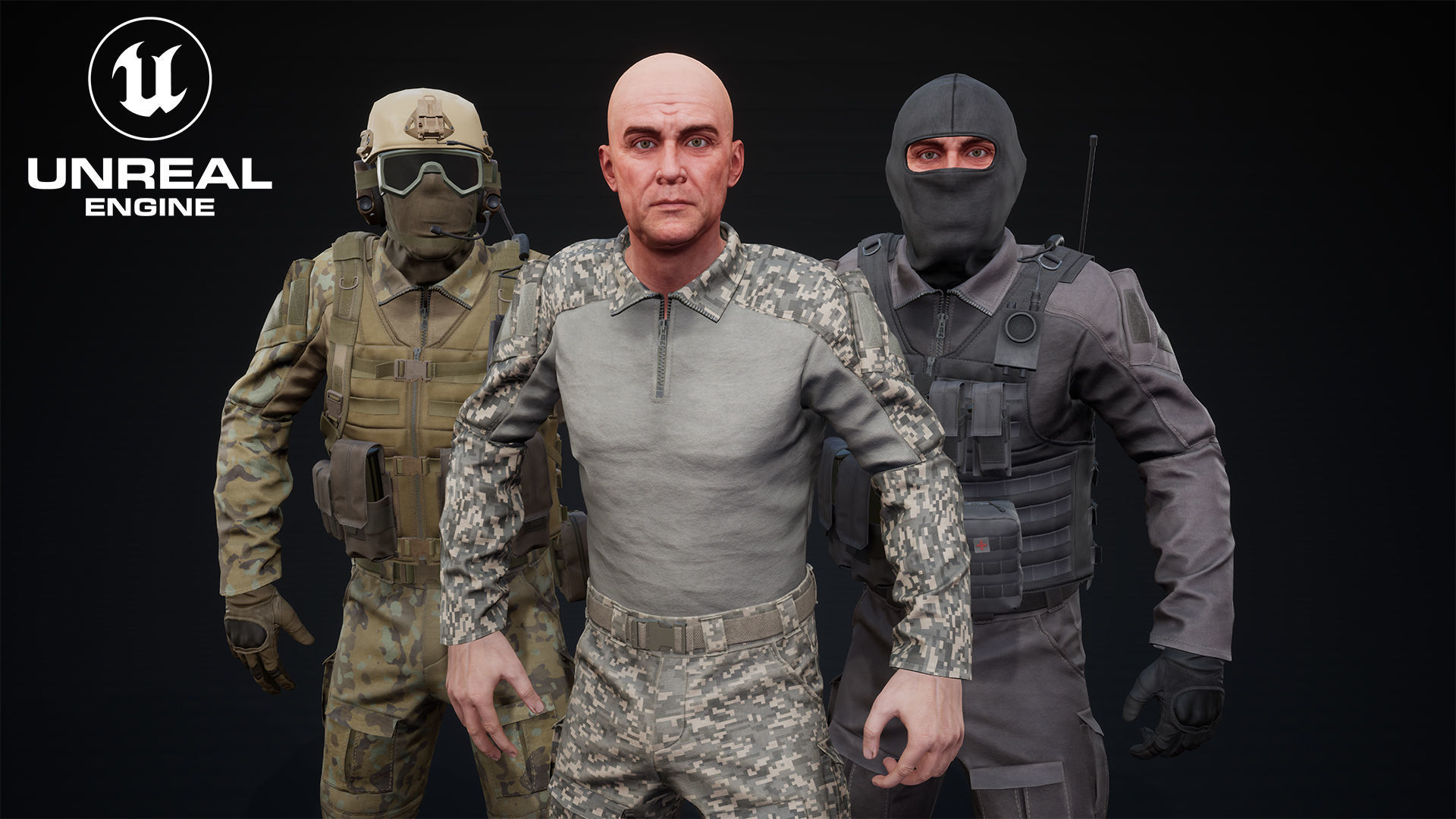 Modular Soldier Outfit Low-poly 3D model_3