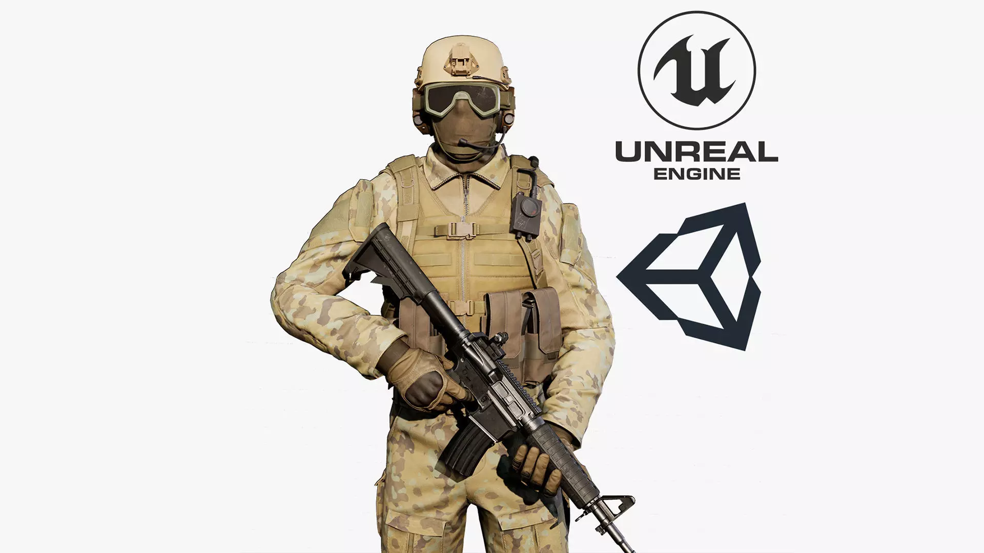 Modular Soldier Outfit Low-poly 3D model_0