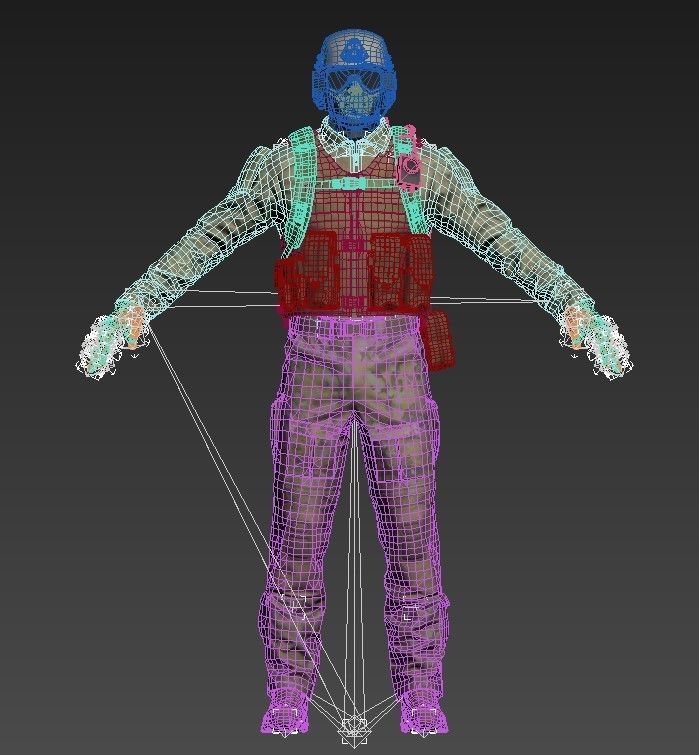 Modular Soldier Outfit Low-poly 3D model_22