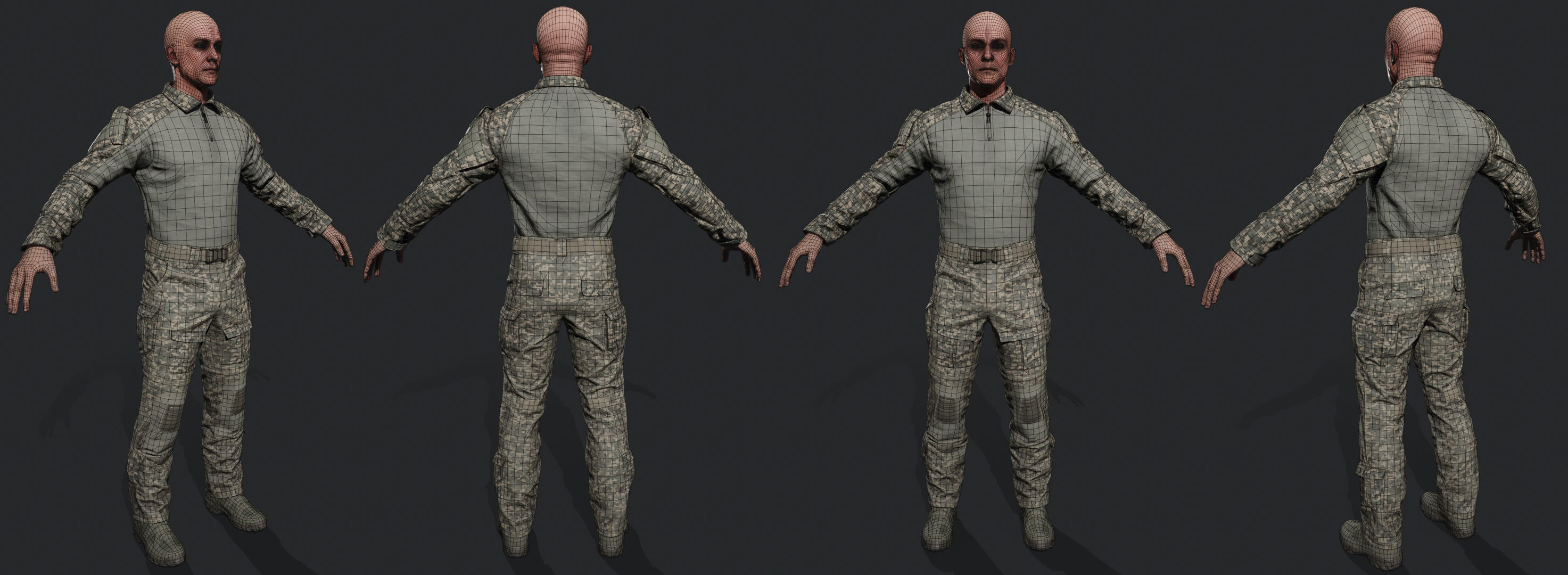 Modular Soldier Outfit Low-poly 3D model_18