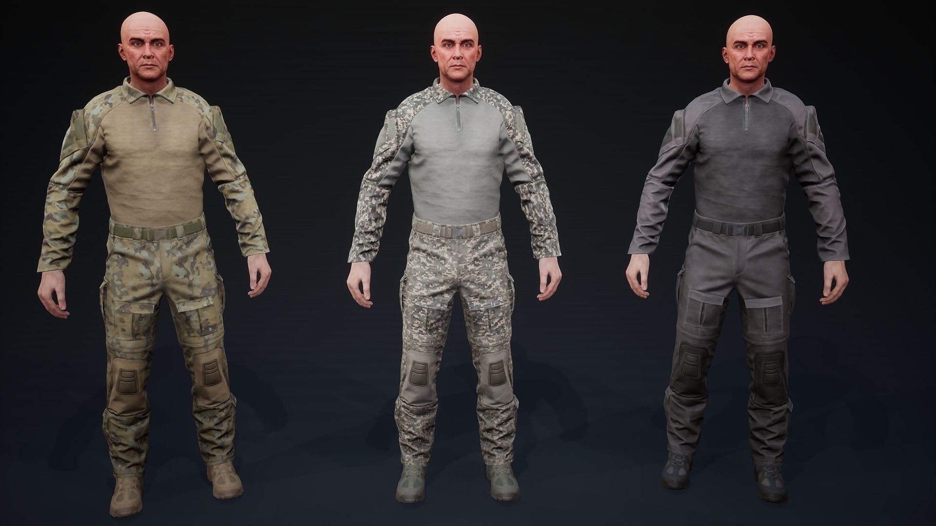 Modular Soldier Outfit Low-poly 3D model_9