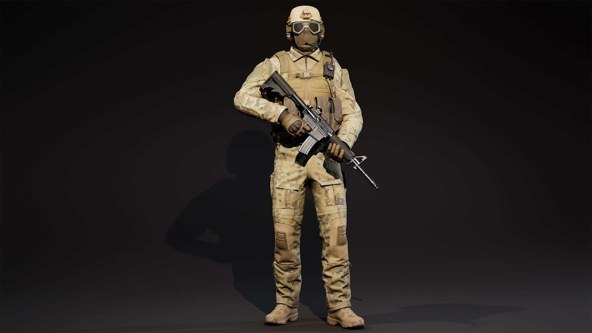 Modular Soldier Outfit Low-poly 3D model_5