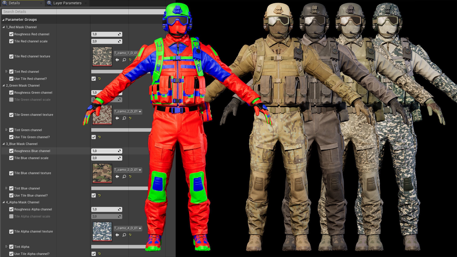 Modular Soldier Outfit Low-poly 3D model_19
