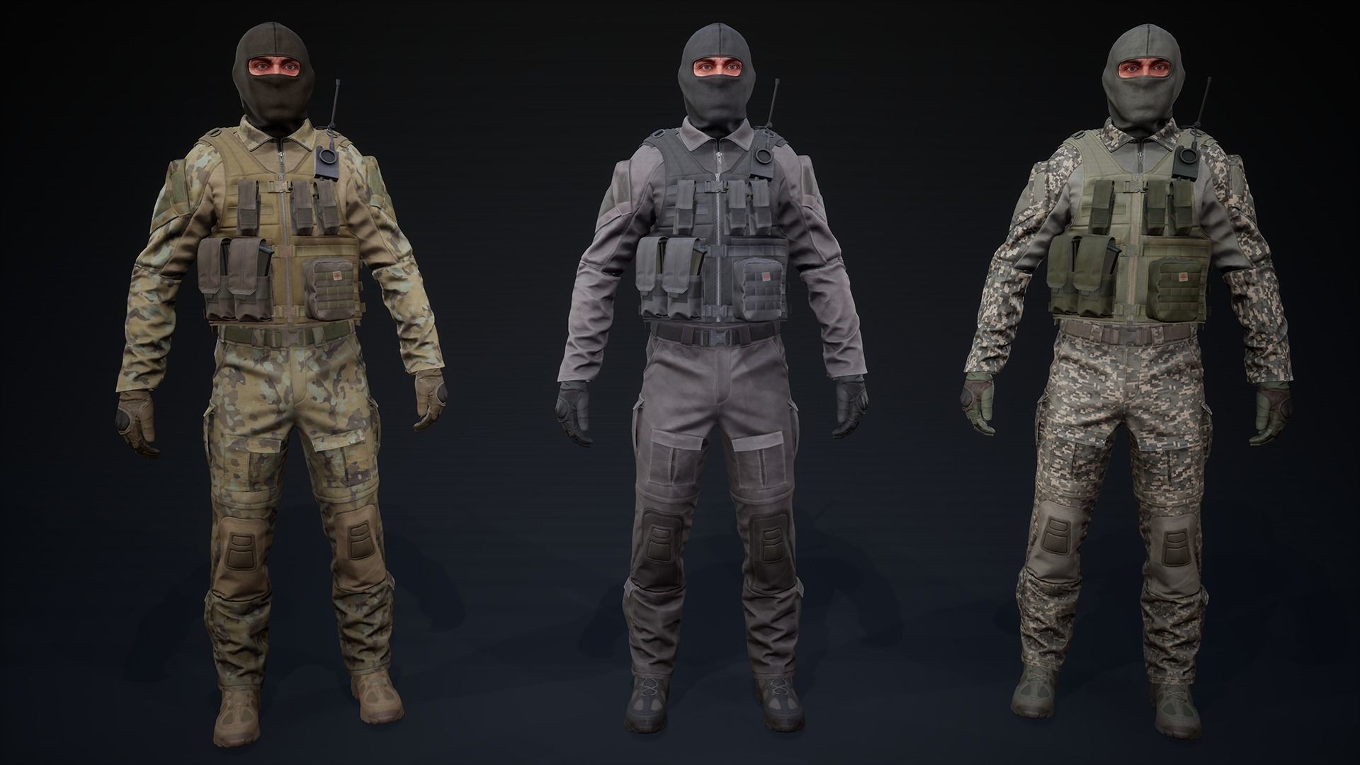 Modular Soldier Outfit Low-poly 3D model_8