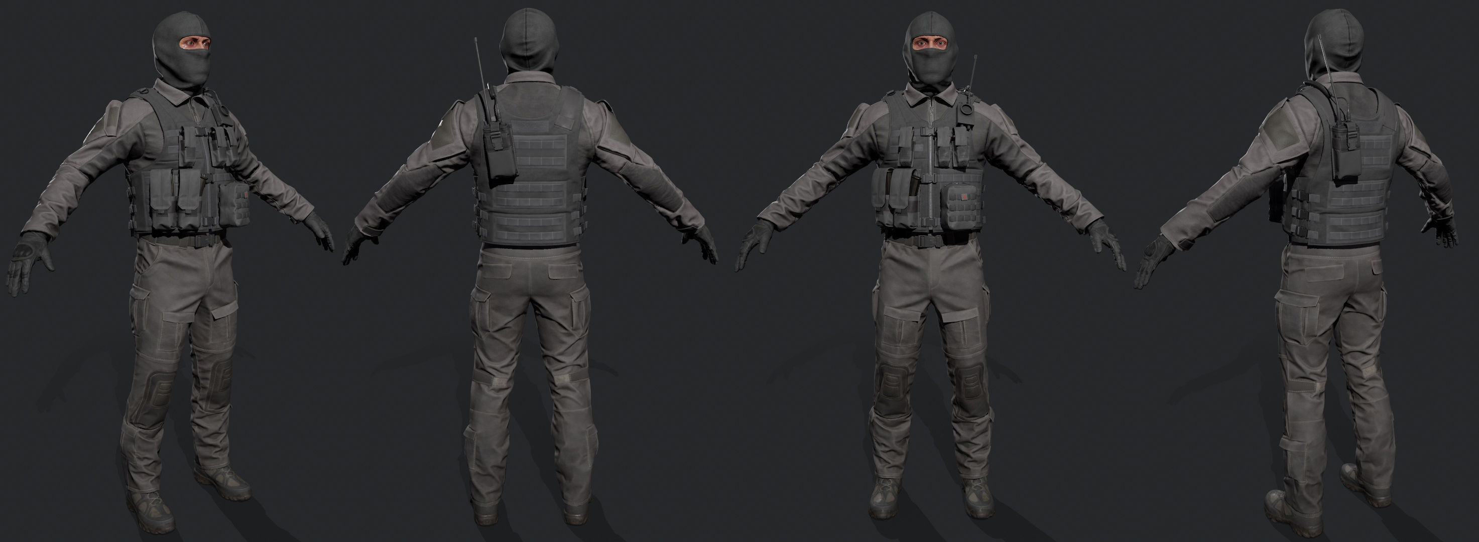 Modular Soldier Outfit Low-poly 3D model_15