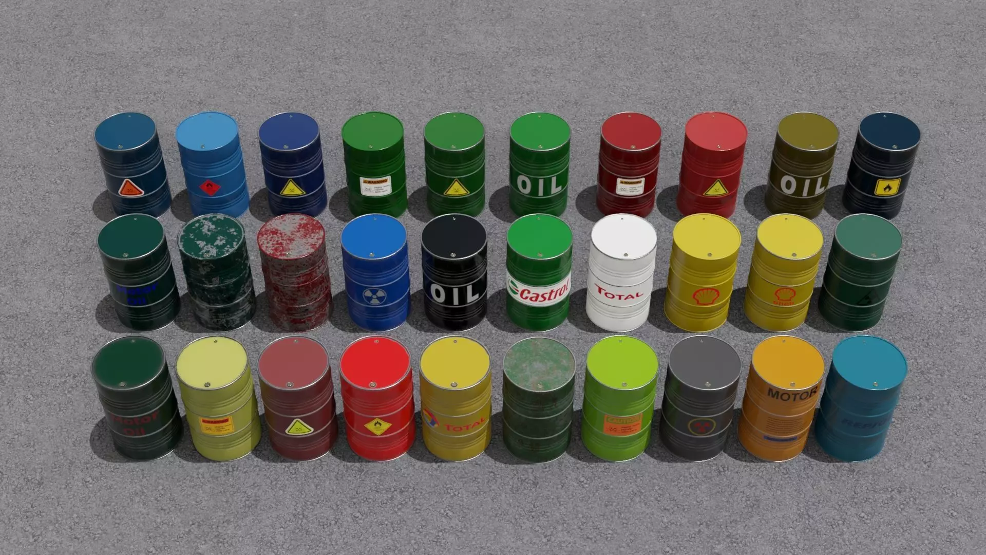 30 Barrel 3D models Low-poly 3D model_0
