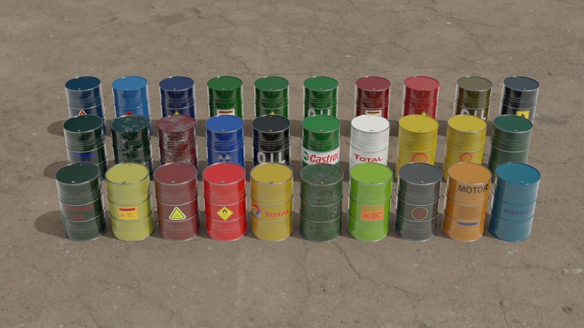 30 Barrel 3D models Low-poly 3D model_9