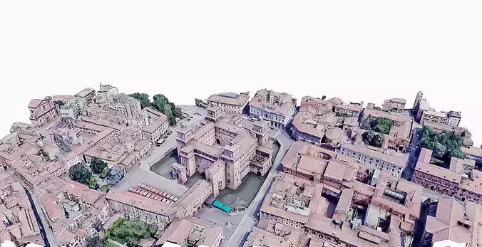 Estense Castle - Castello Low-poly 3D model