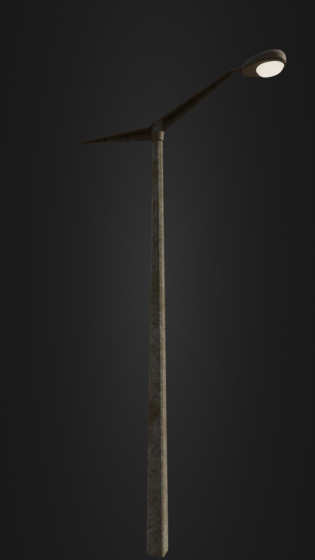 Old worn street light 10 Low-poly 3D model_9