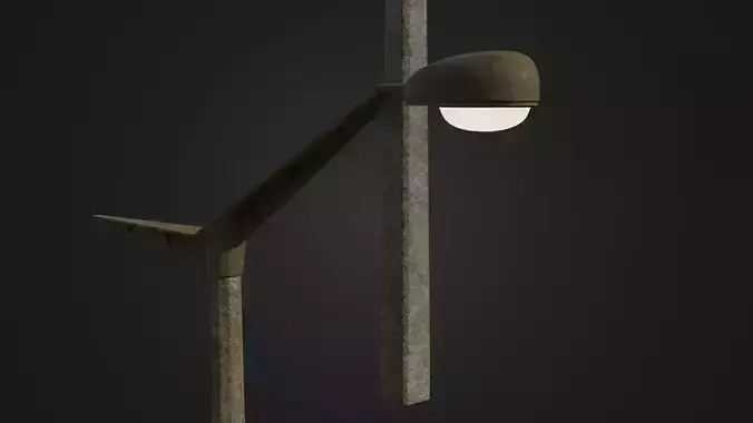 Old worn street light 10 Low-poly 3D model