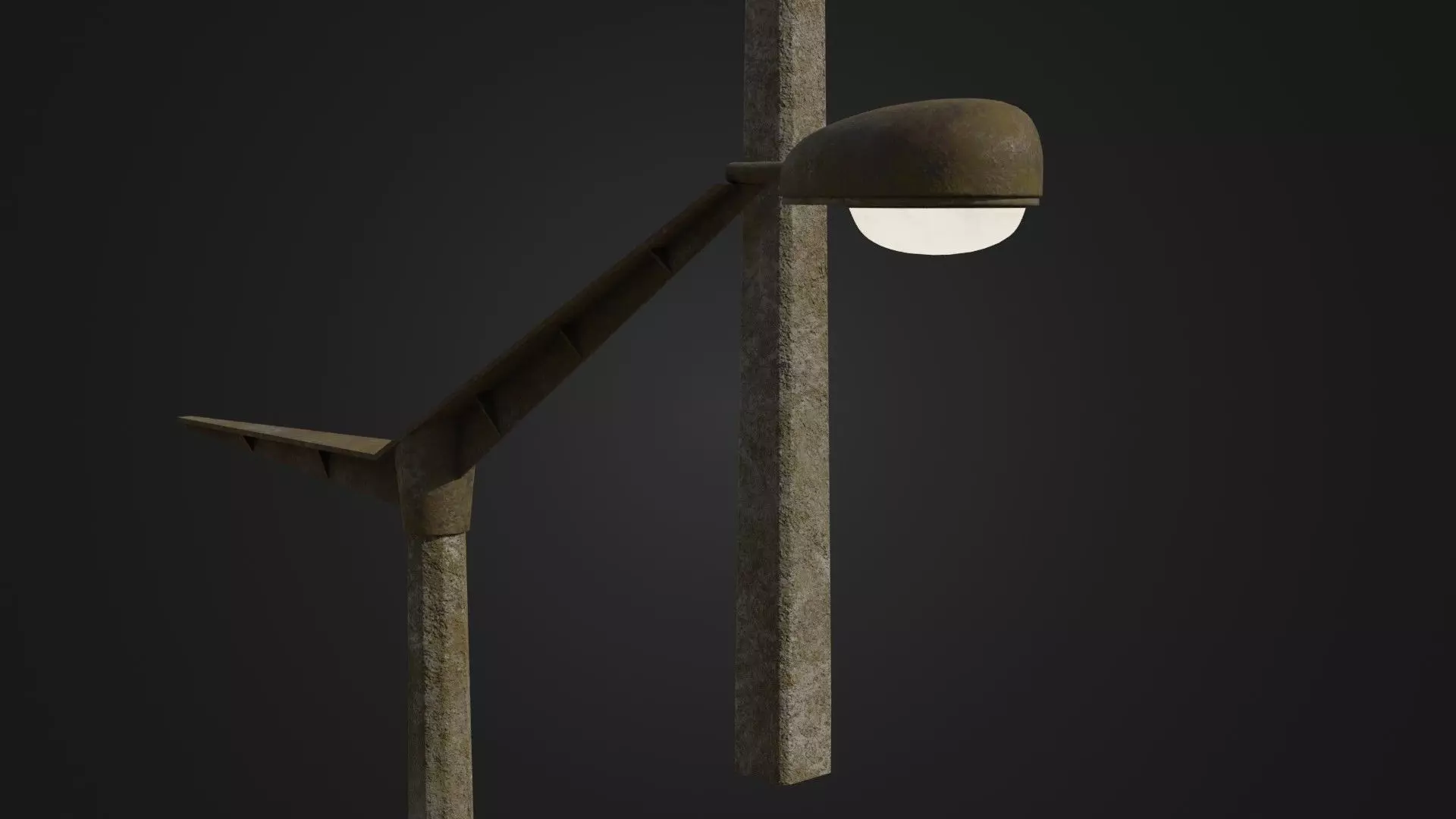 Old worn street light 10 Low-poly 3D model_0
