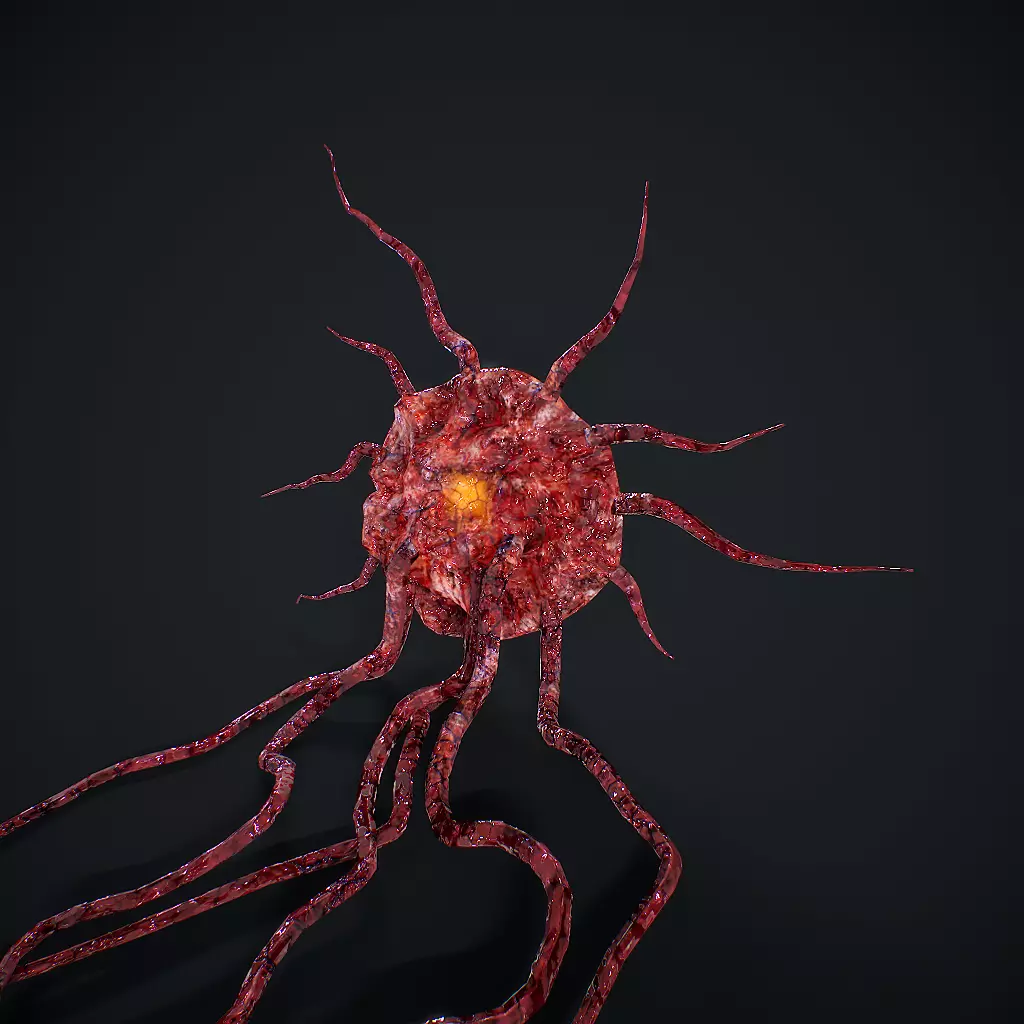 Mutated Flesh Tentacles Low-poly 3D model_0