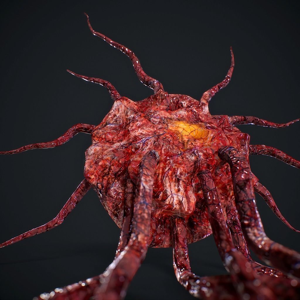 Mutated Flesh Tentacles Low-poly 3D model_6