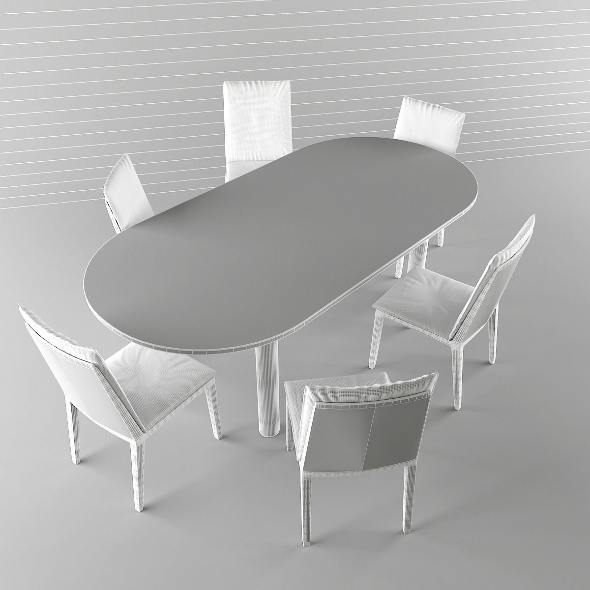 Dining table Set 3D model_5