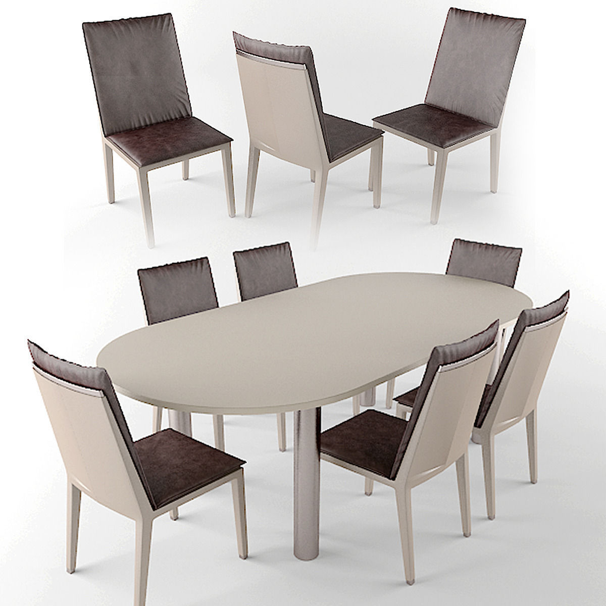 Dining table Set 3D model_1