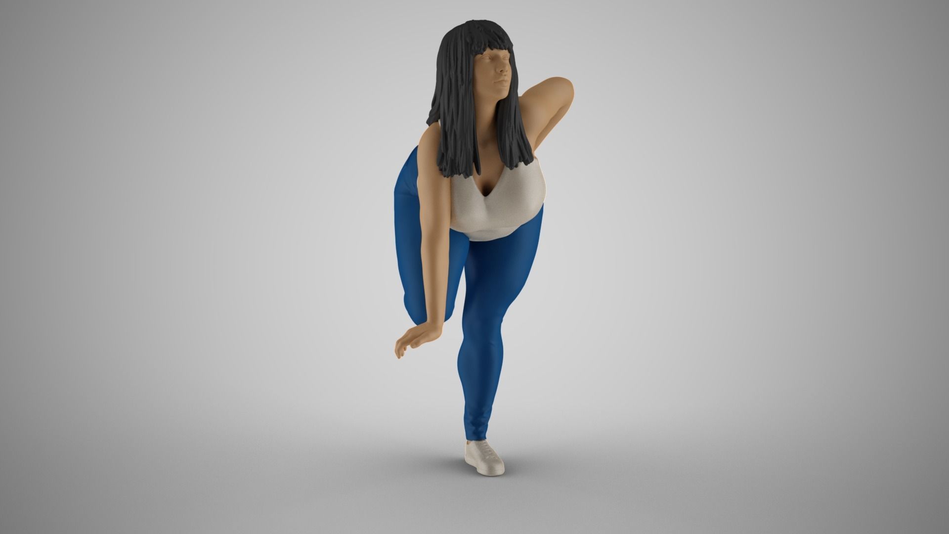 Girl on Fence 3D print model_4
