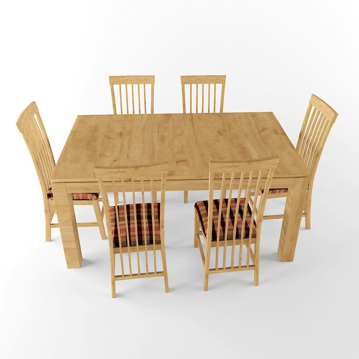Dining table Set 3D model_2
