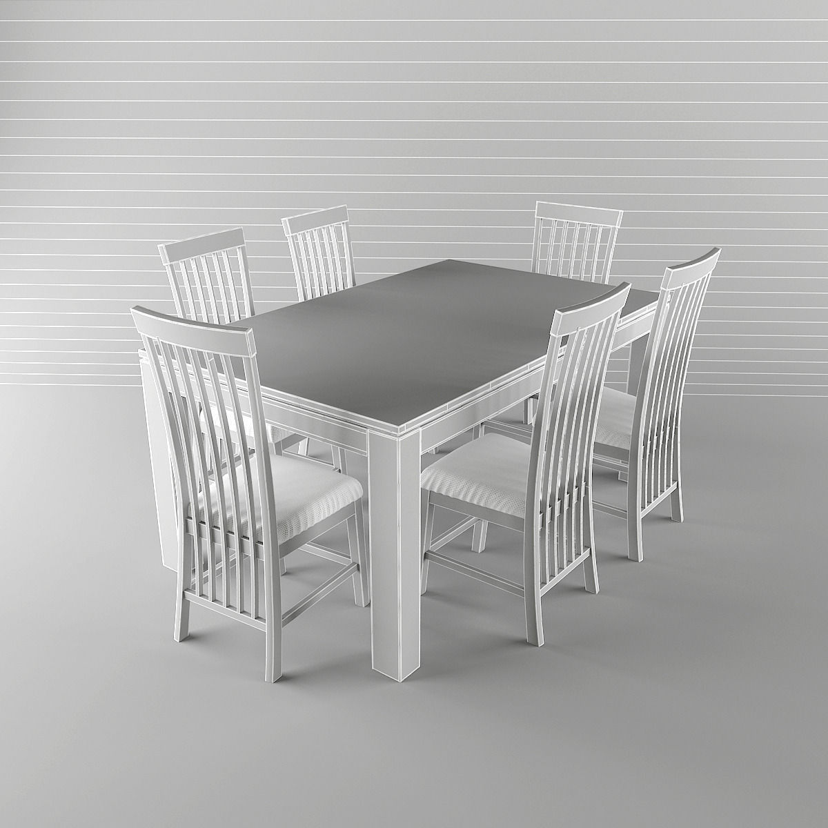Dining table Set 3D model_6
