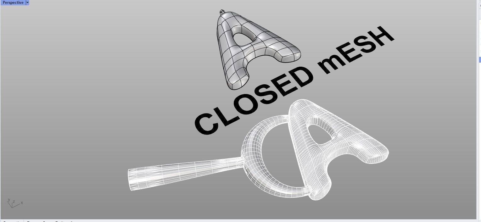 Letter A puffy design pendant charms  3D print model_12