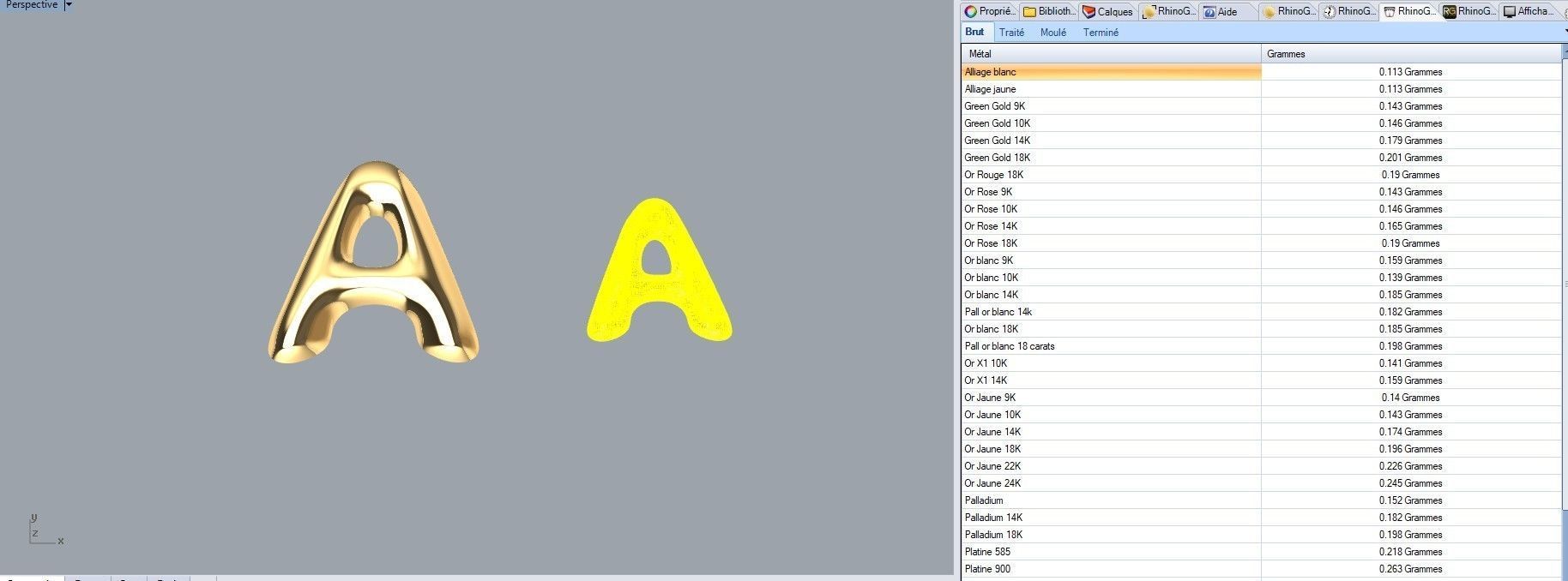 Letter A puffy design pendant charms  3D print model_4