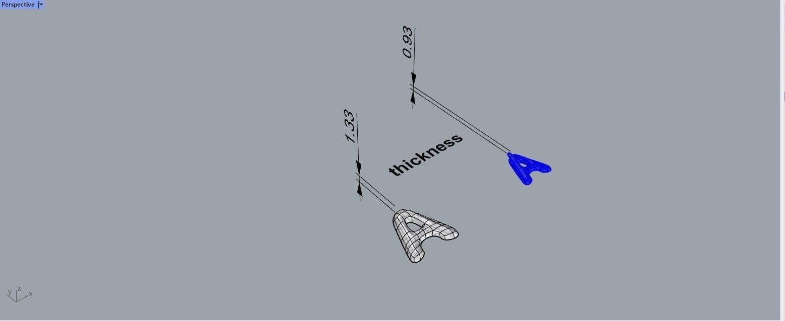 Letter A puffy design pendant charms  3D print model_7