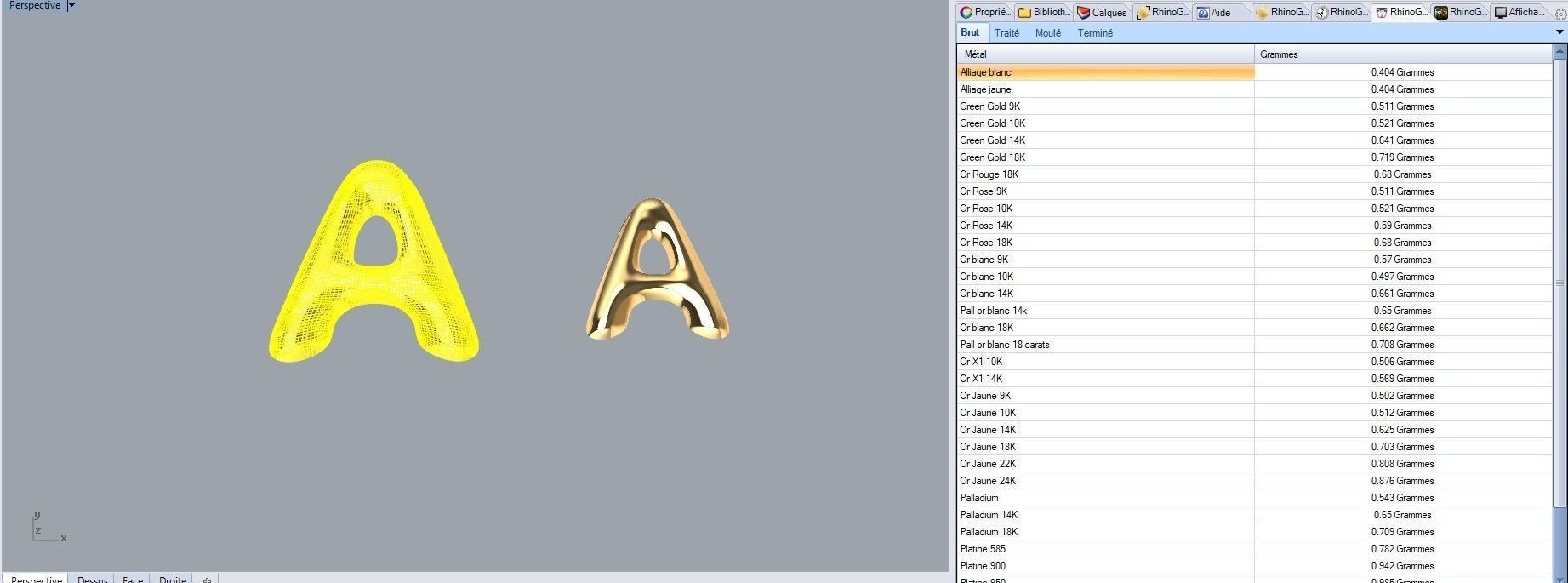 Letter A puffy design pendant charms  3D print model_9