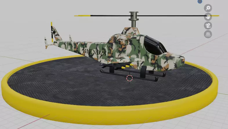 helicopter military  Low-poly 3D model_0
